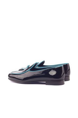 Ambrogio Black Patent Belgian Loafers (AMB1770)-AmbrogioShoes