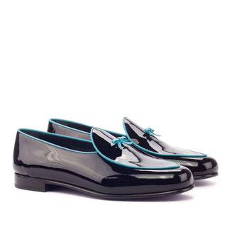 Ambrogio Black Patent Leather Belgian Loafers (AMB1770)-AmbrogioShoes