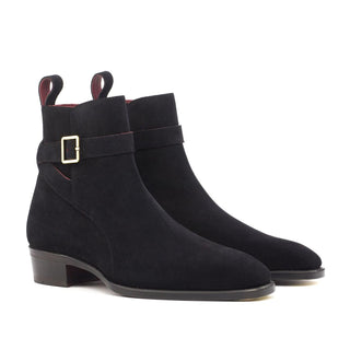 Ambrogio Black Suede Jophpur Boots (AMB1755)-AmbrogioShoes