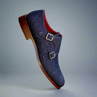 Ambrogio Blue Jeans Sartorial Monk-Straps Loafers (AMB1367)-AmbrogioShoes