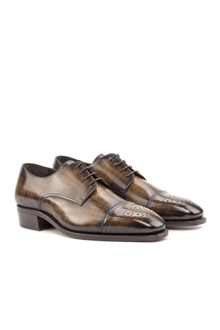 Ambrogio Brown Patina Leather Derby (AMB2083)-AmbrogioShoes