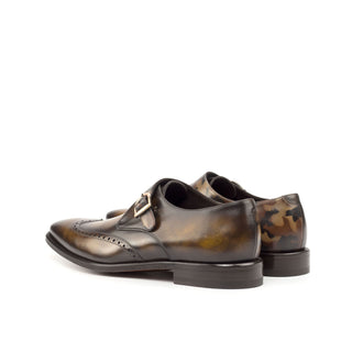 Ambrogio Brown & Tobacco Patina Leather Monk Strap (AMB2059)-AmbrogioShoes