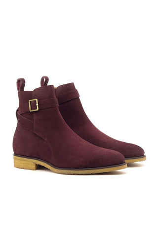 Ambrogio Burgundy Suede Jodhpur Boots (AMB1779)-AmbrogioShoes