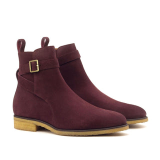 Ambrogio Burgundy Suede Jodhpur Boots (AMB1779)-AmbrogioShoes