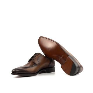 Ambrogio Ceaser Men's Handmade Custom Shoes Brown Calf-Skin Leather Derby Split Toe (AMB1405)-AmbrogioShoes