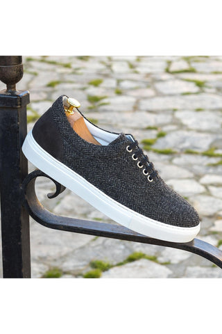 Ambrogio Gray Fabric / Suede Casual Sneakers (AMB2058)-AmbrogioShoes