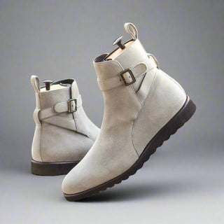 Ambrogio Gray Suede Jodhpur Boots (AMB1496)-AmbrogioShoes