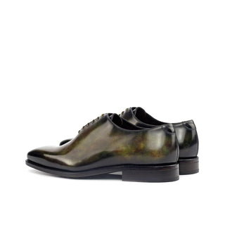 Ambrogio Green Patina Leather Wholecut Plain Oxfords (AMB1556)-AmbrogioShoes