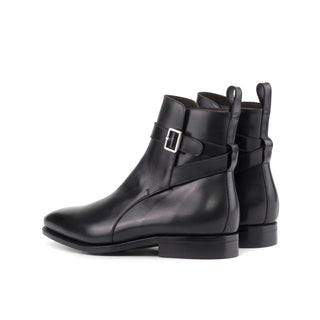 Ambrogio Handmade Black Calf-Skin Leather Jodhpur Boots (AMB2401)-AmbrogioShoes