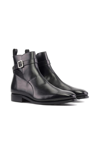 Ambrogio Handmade Black Calf-Skin Leather Jodhpur Boots (AMB2401)-AmbrogioShoes