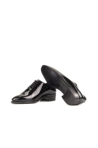 Ambrogio Handmade Black Patent Belgravia High-Heel Wholecut Oxfords (AMB2388)-AmbrogioShoes