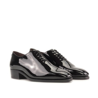 Ambrogio Handmade Black Patent Leather Belgravia High-Heel Wholecut Oxfords (AMB2388)-AmbrogioShoes