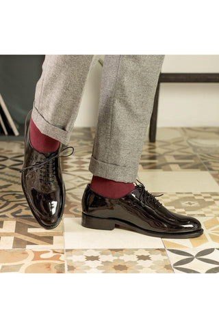 Ambrogio Handmade Black Patent Wholecut Formal Oxfords (AMB2327)-AmbrogioShoes