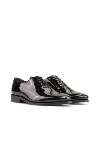 Ambrogio Handmade Black Patent Wholecut Oxfords (AMB2386)-AmbrogioShoes