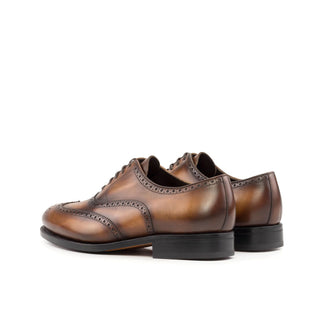 Ambrogio Handmade Brown Calf-Skin Leather Full Brogue Oxfords (AMB2324)-AmbrogioShoes
