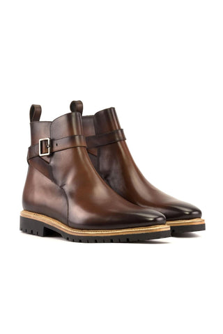 Ambrogio Handmade Brown Calf-Skin Leather Jodhpur Boots (AMB2358)-AmbrogioShoes