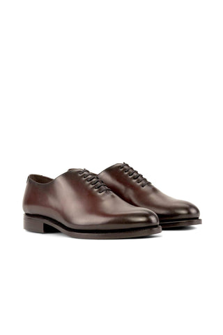 Ambrogio Handmade Burgundy Calf-Skin Leather Wholecut Oxfords (AMB2298)-AmbrogioShoes