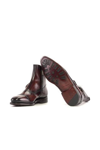 Ambrogio Handmade BurgundyPatina Leather Octavian Boots (AMB2359)-AmbrogioShoes