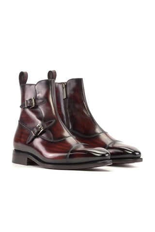 Ambrogio Handmade BurgundyPatina Leather Octavian Boots (AMB2359)-AmbrogioShoes