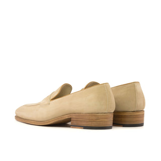 Ambrogio Handmade Camel Suede Penny Loafers (AMB2393)-AmbrogioShoes