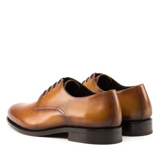 Ambrogio Handmade Cognac Calf-Skin Leather Derby (AMB2268)-AmbrogioShoes
