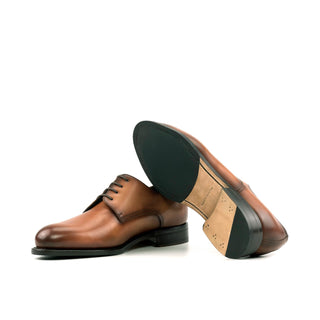 Ambrogio Handmade Cognac Calf-Skin Leather Derby (AMB2330)-AmbrogioShoes