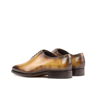 Ambrogio Handmade Cognac Patina Leather Whole-Cut Oxfords (AMB2375)-AmbrogioShoes