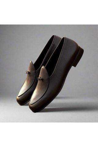 Ambrogio Handmade Custom Black Full Grain / Calf-Skin Leather Belgian Loafers (AMB1976)-AmbrogioShoes