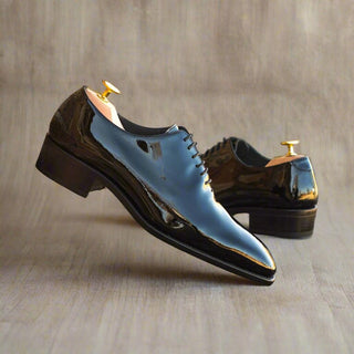 Ambrogio Handmade Custom Black Patent Leather Wholecut Formal Oxfords (AMB1871)-AmbrogioShoes
