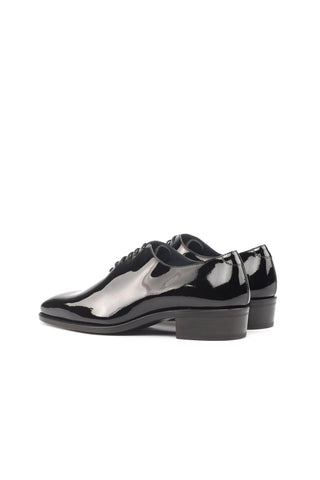 Ambrogio Handmade Custom Black Patent Wholecut Formal Oxfords (AMB1871)-AmbrogioShoes