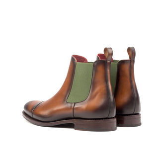 Ambrogio Handmade Custom Brown Calf-Skin Leather Chelsea Boots (AMB1862)-AmbrogioShoes