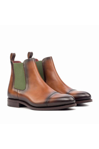 Ambrogio Handmade Custom Brown Calf-Skin Leather Chelsea Boots (AMB1862)-AmbrogioShoes
