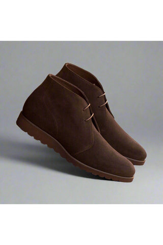 Ambrogio Handmade Custom Dark Brown Suede Chukka Boots (AMB2009)-AmbrogioShoes