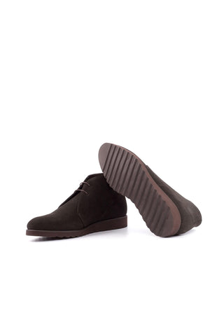 Ambrogio Handmade Custom Dark Brown Suede Chukka Boots (AMB2009)-AmbrogioShoes