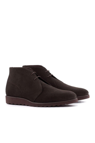 Ambrogio Handmade Custom Dark Brown Suede Chukka Boots (AMB2009)-AmbrogioShoes