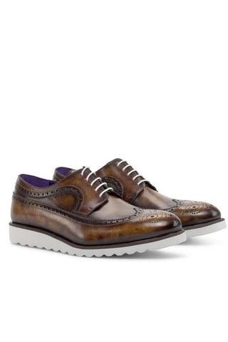 Ambrogio Handmade Custom Fire Patina Leather Longwing Blucher Oxfords (AMB2217)-AmbrogioShoes
