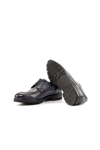 Ambrogio Handmade Custom Gray Patina Leather Derby Split-Toe (AMB2208)-AmbrogioShoes