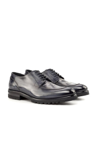Ambrogio Handmade Custom Gray Patina Leather Derby Split-Toe (AMB2208)-AmbrogioShoes