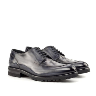 Ambrogio Handmade Custom Gray Patina Leather Derby Split-Toe (AMB2208)-AmbrogioShoes