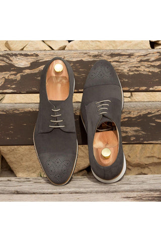 Ambrogio Handmade Custom Gray Suede Derby (AMB1922)-AmbrogioShoes