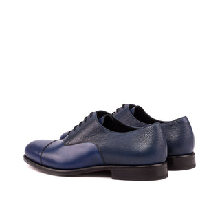 Ambrogio Handmade Custom Navy Full Grain / Calf-Skin Leather Oxfords (AMB2119)-AmbrogioShoes