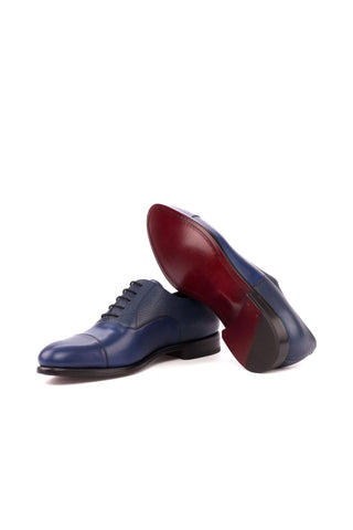 Ambrogio Handmade Custom Navy Full Grain / Calf-Skin Leather Oxfords (AMB2119)-AmbrogioShoes