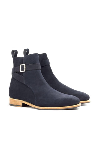 Ambrogio Handmade Custom Navy Suede Jodhpur Boots (AMB1876)-AmbrogioShoes