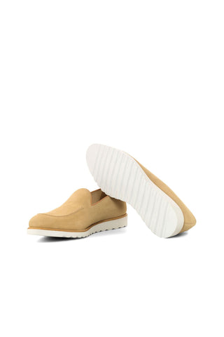 Ambrogio Handmade Custom Sand Suede Slip-On Loafers (AMB2109)-AmbrogioShoes