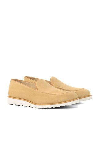 Ambrogio Handmade Custom Sand Suede Slip-On Loafers (AMB2109)-AmbrogioShoes