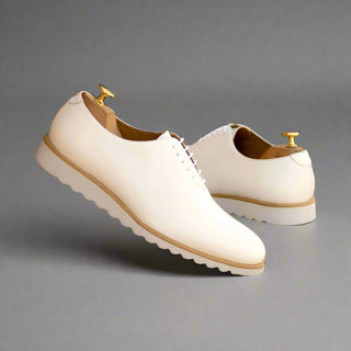 Ambrogio Handmade Custom White Box Calf-Skin Leather Wholecut Oxfords (AMB2176)-AmbrogioShoes