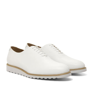 Ambrogio Handmade Custom White Box Calf-Skin Leather Wholecut Oxfords (AMB2176)-AmbrogioShoes