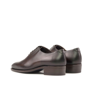 Ambrogio Handmade Dark Brown Calf-Skin Leather Whole-cut Oxfords (AMB2372)-AmbrogioShoes