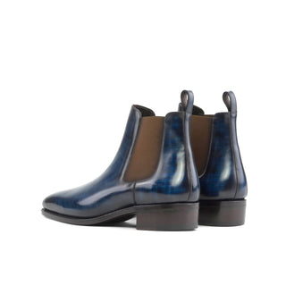 Ambrogio Handmade Denim Patina Leather Chelsea Boots (AMB2293)-AmbrogioShoes