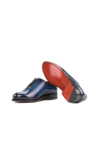 Ambrogio Handmade Denim Patina Leather Wholecut Oxfords (AMB2315)-AmbrogioShoes